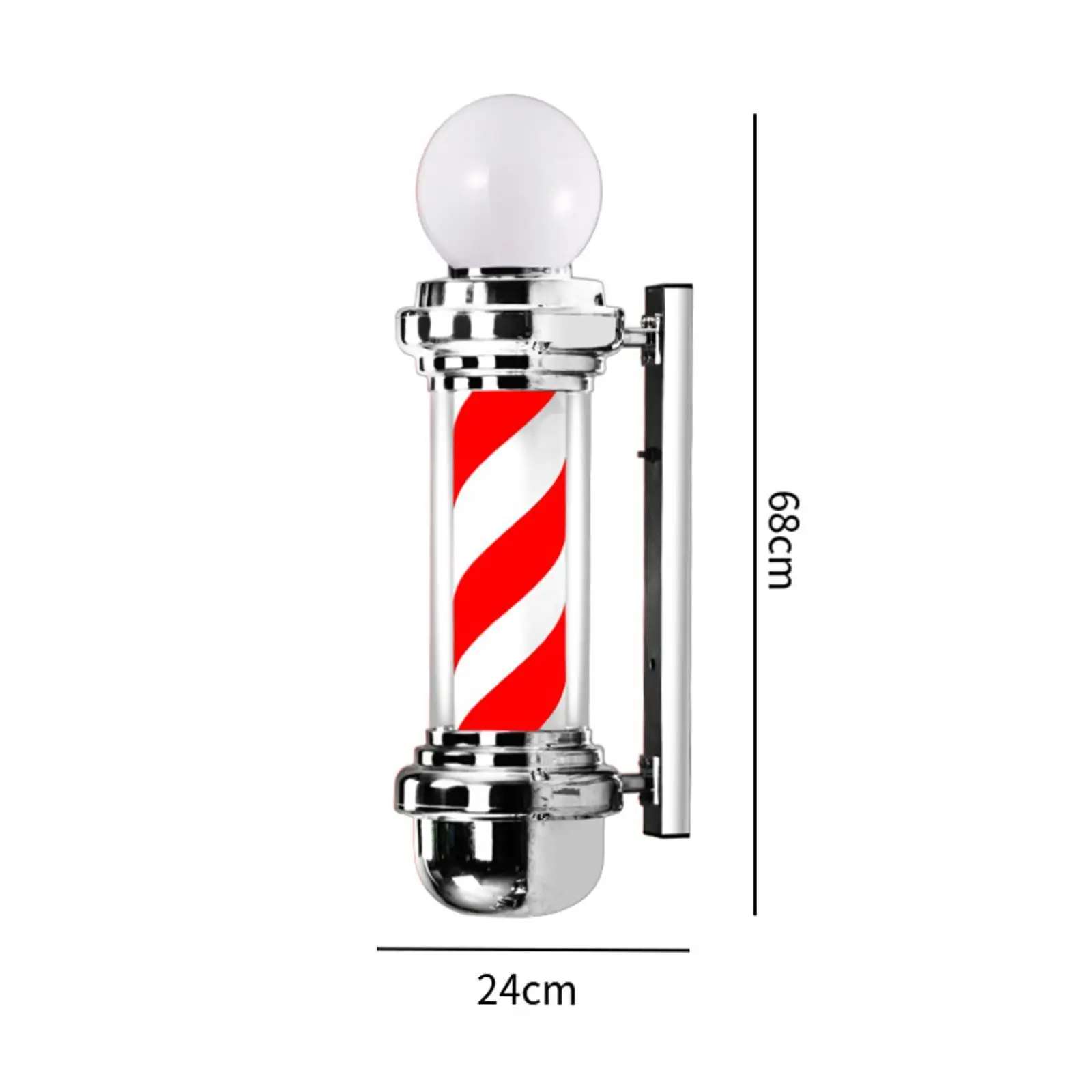 Luz de poste de barbero de 27 pulgadas, letreros clásicos, letrero abierto para exterior e interior