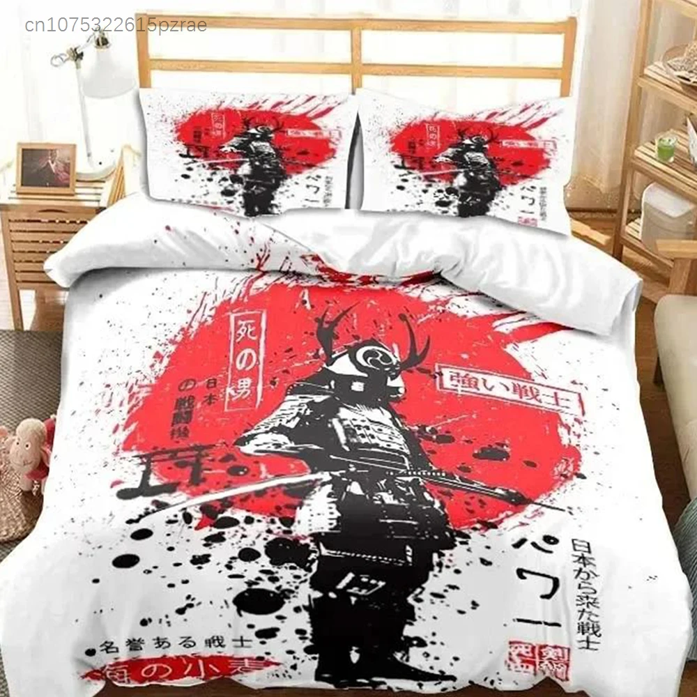 Japanese Samurai Bedding Set Soft Duvet Cover Set Men Teen Bedroom Single Double King Size Duvet Cover Pillowcase Boy Gift 4