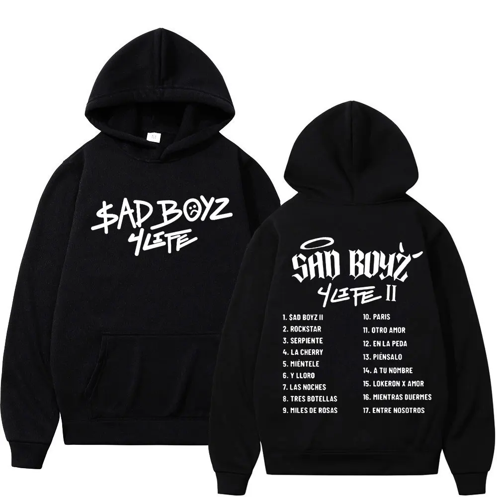 

Junior H Sad Boyz 4 Life Album Tour Double Sided Print Hoodie Harajuku Hip Hop Sweatshirt Fashion Vintage Trend Pullovers Unisex