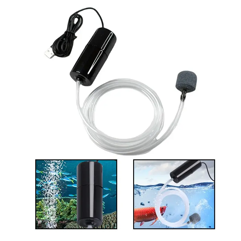 ossigenatore silenzioso piccola pompa di ossigeno portatile Mini USB ricarica serbatoio di pesce pompa di ossigeno allevamento di pesci forniture per acquari