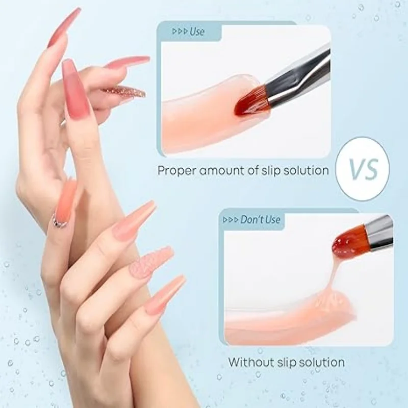 Nails Slip Solution 2.6 fl.oz for Poly Nail Gel Kit Professional for Nail Thickening Nail Extension Solutions