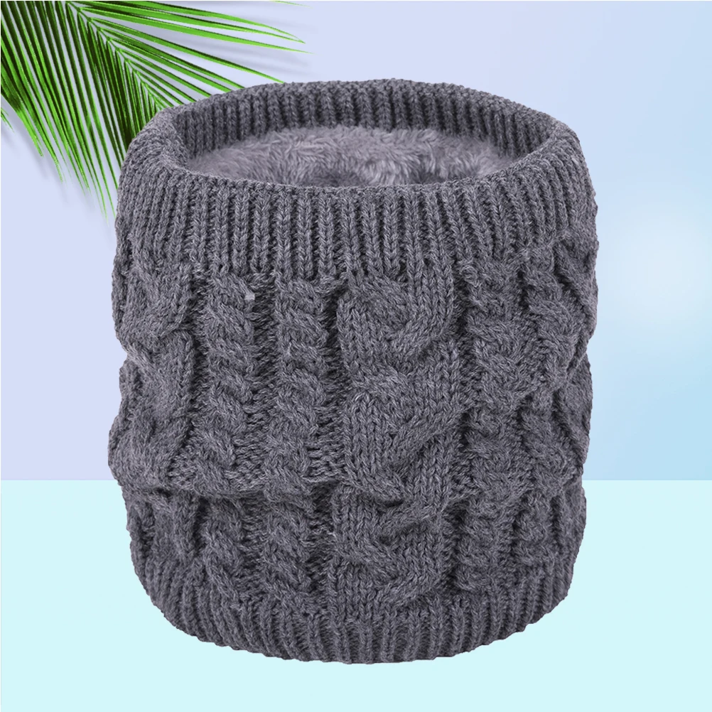 

Warm Scarf Neck Cover Knit Collar Wild Circle Knitting Dark Grey Lovers