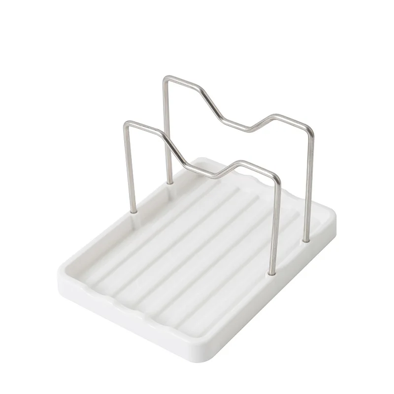 Stainless Steel Pot Lid Rack Efficient Double Layer Storage Rack Kitchen Utensil Holder Multi Functional Two Row Lid Organizer