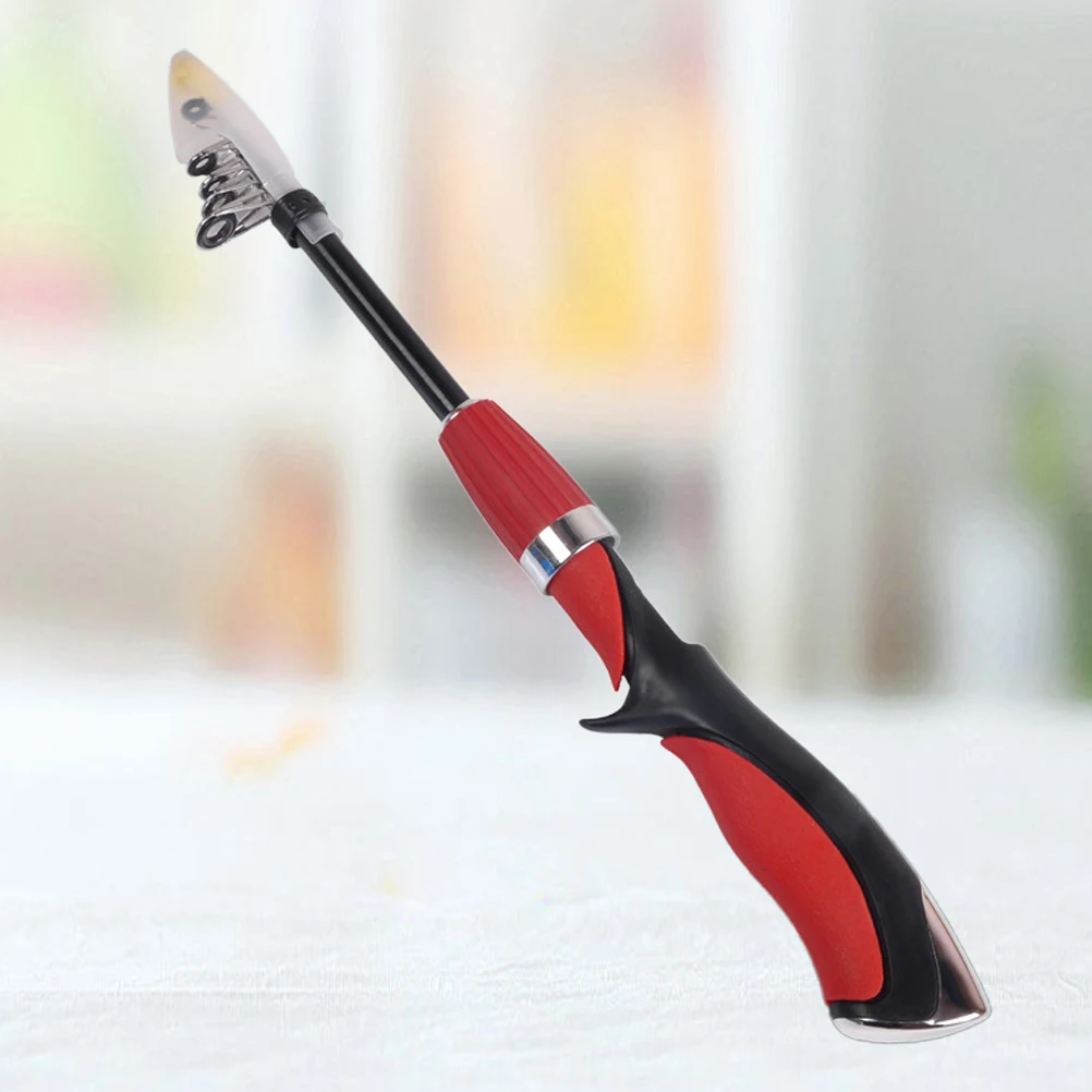 

Ultra Short Sea Pole Super Fishing Rod Lure Mini Red Retractable Fiberglass