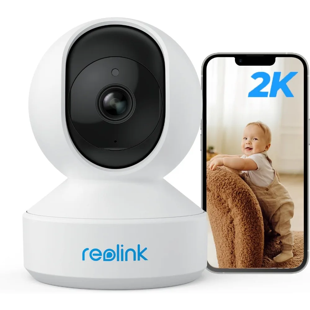 Cámara de seguridad interior 2k e1, wifi inalámbrico enchufable de 2,4g para monitor de bebé/mascotas con aplicación telefónica, cámara para perros de 360 grados con persona