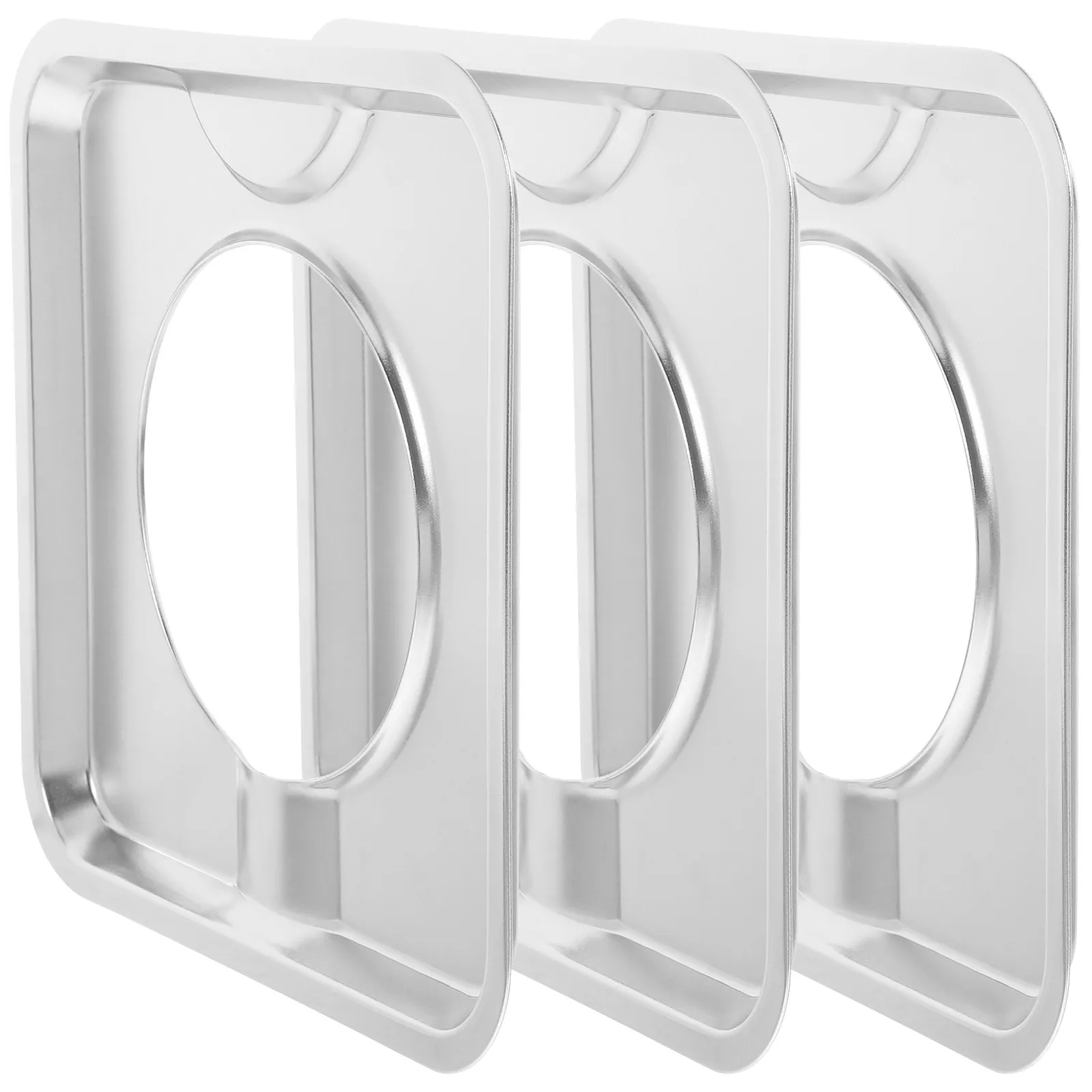 3 Pcs Square Drip Pan Gas Stove Burner Kitchen Household Range for Cook-top Pans Heat Resistant