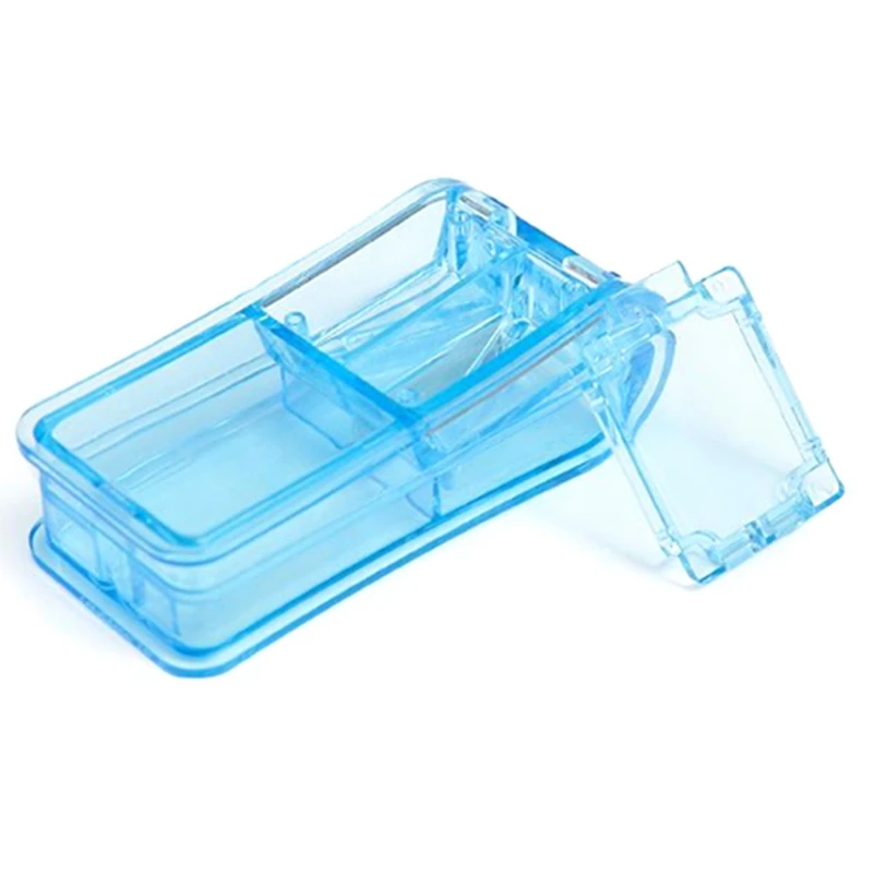 قاطع الدواء المحمول وصندوق التخزين ، قاطع الدواء 2 في 1 ، السفر