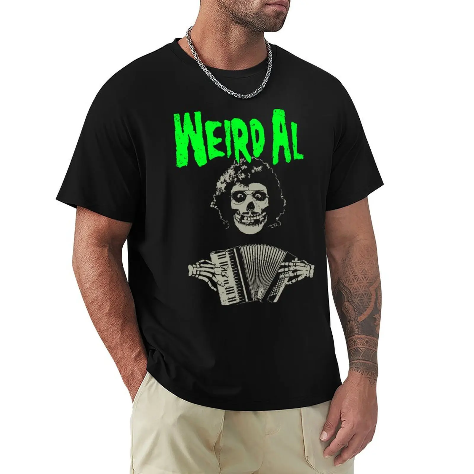 Weird Al meets the Misfits with Accordion T-Shirt vintage graphic tee customizeds plus sizes custom t shirt mens workout shirts