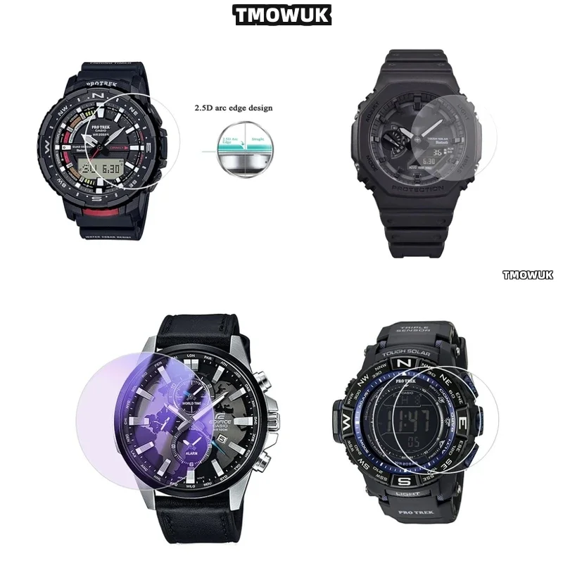 

For Casio GA100 6100 TR770 Pro-Trek EFR 303 GA-2200 GA-2100 GST-W300 Tempered Glass Watch Film 9H Hard Anti-Scratch Ultr
