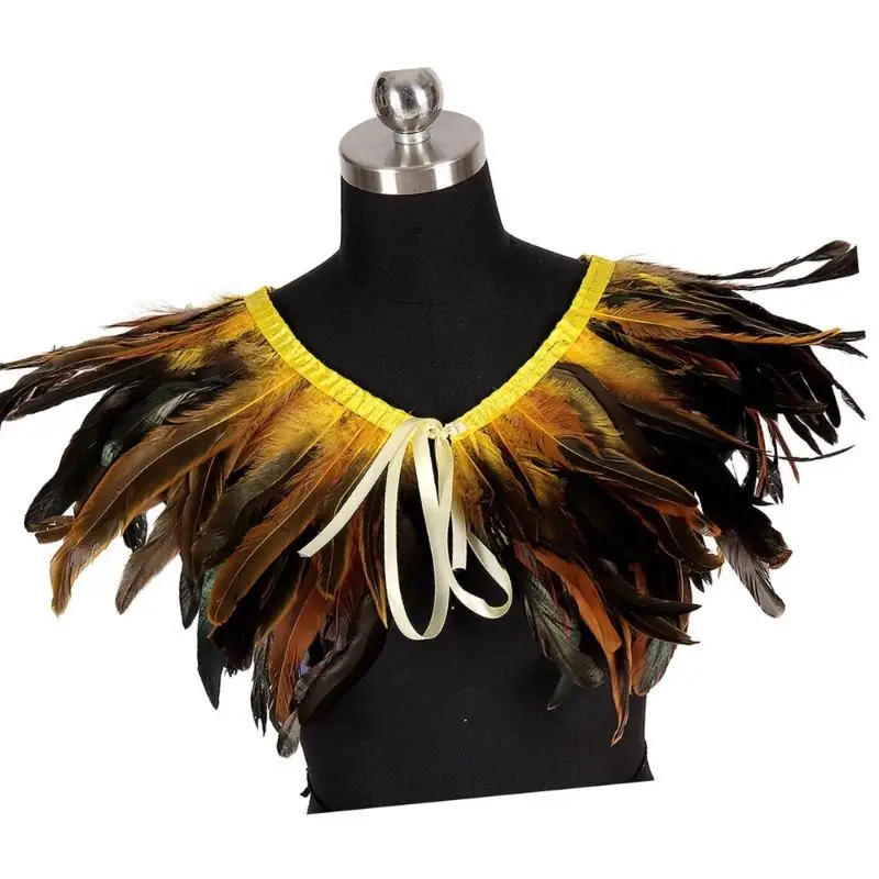 عباءة ريشة مصنوعة يدويًا 652F سهلة الطي وقابلة للحمل لأي مناسبة مجوهرات ملفوفة على الكتف