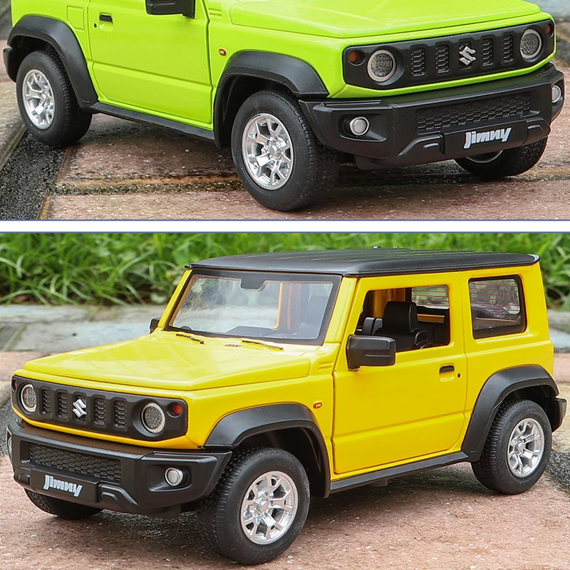 1:24 Suzuki Jimny Off Road Alloy Car Motdel Toy Boy Fast and Furious Diecast Vehicle Pull Back Light Sound  Hot Wheels One Piece