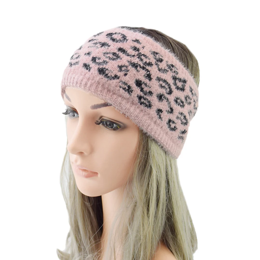 3 Pcs Leopard Headband for Women Hair Ribbons Girls Crochet Knitted Bands Headbands Headwrap Pattern Keep Warm