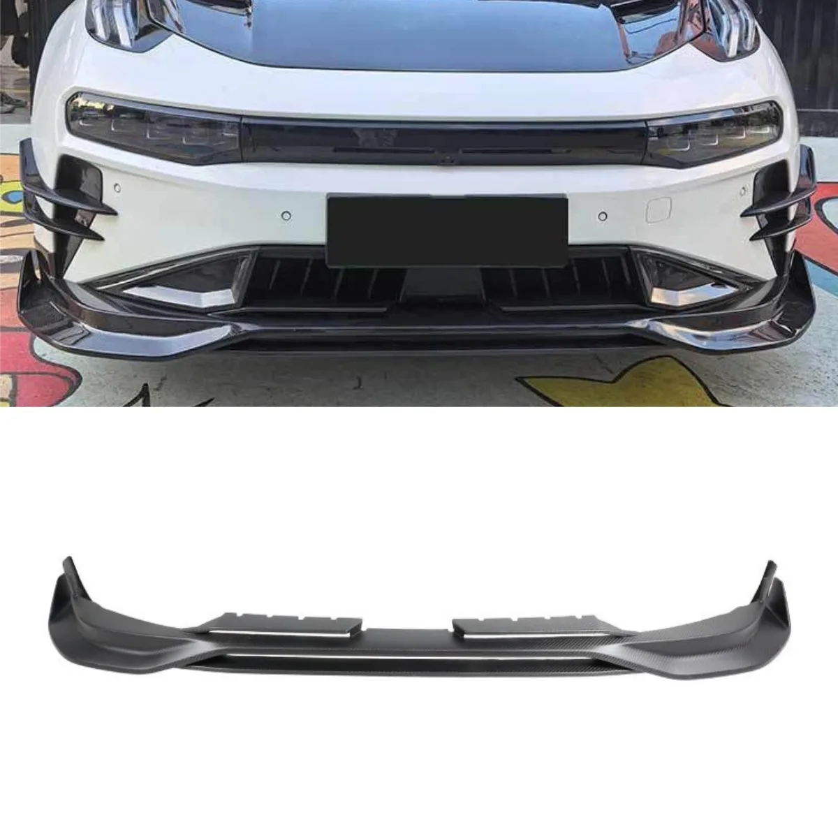 Real Carbon Fiber For ZEEKR 001 Car Front Bumper Lip Splitter Diffuser Body Kit Bumper Guard Protector Cover Car Accessories