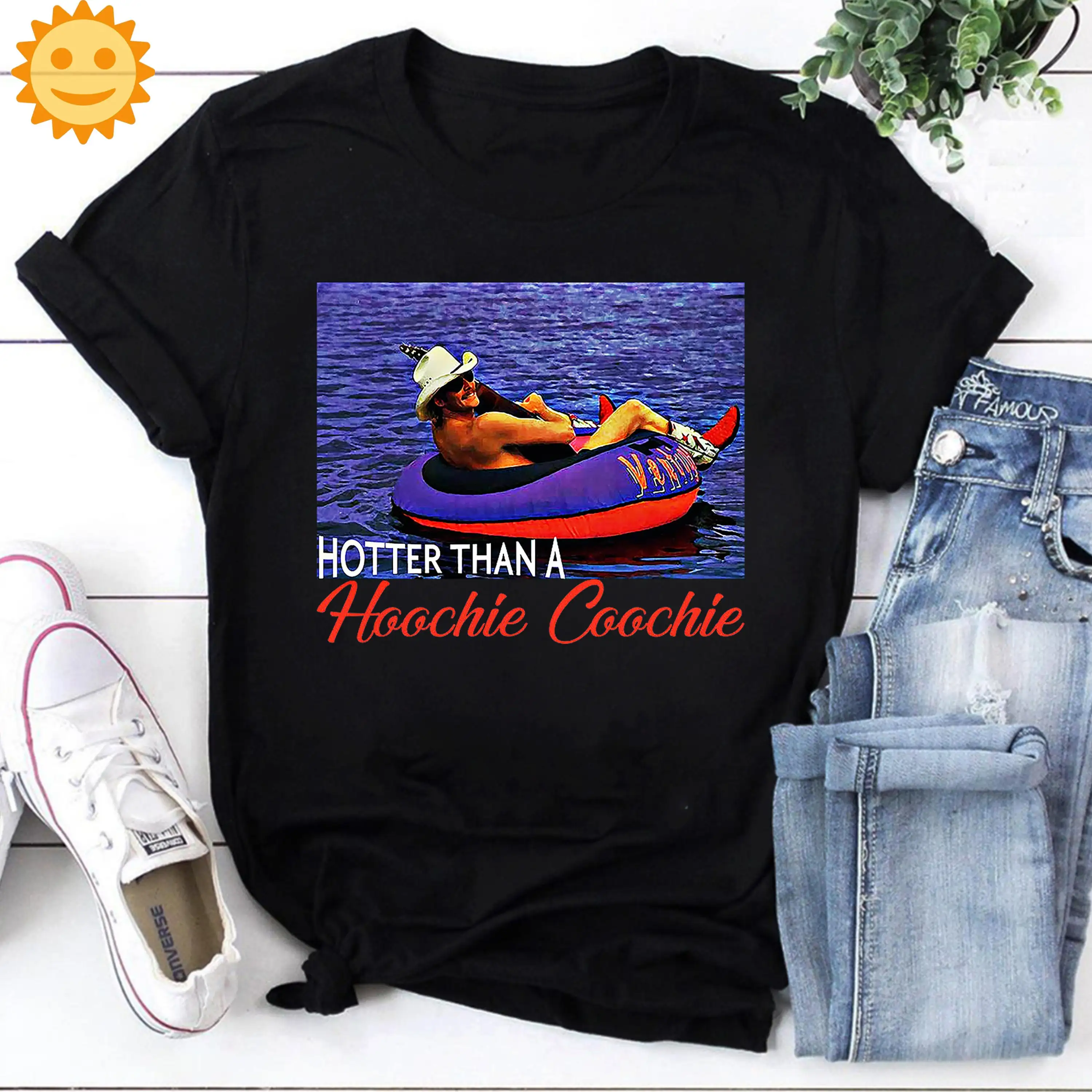 Hotter Than A Hoochie Choochie Vintage T Shirt Country Music Alan Jackson Festival Concert