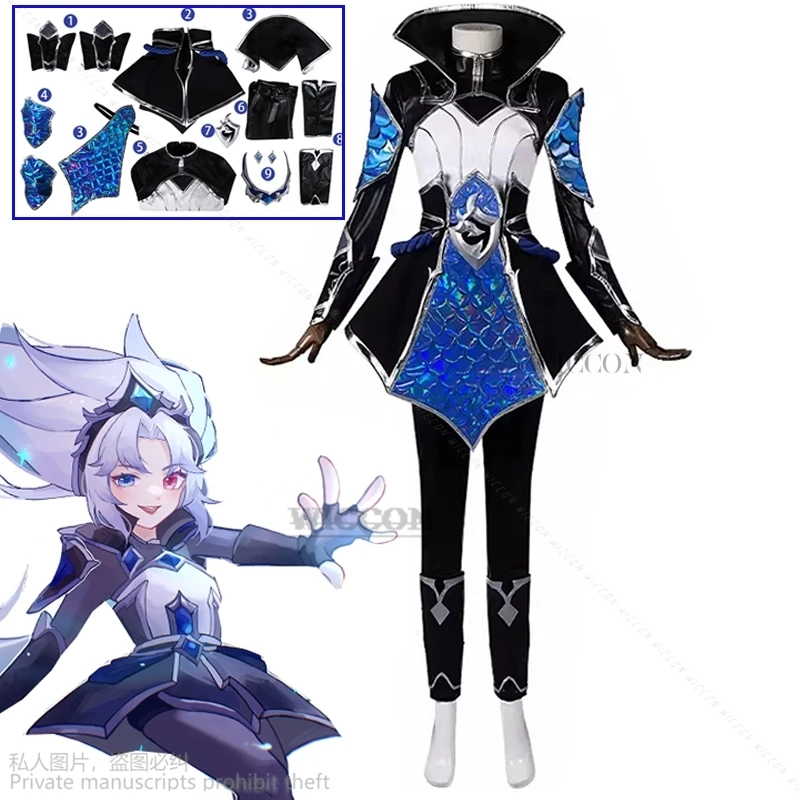 

Anime Game LOL Aspect Of Twilight Zoe Cosplay Costume LOL EDG Champion Skin Zoe Cosplay Costume Halloween Full Set Sexy Top Pant