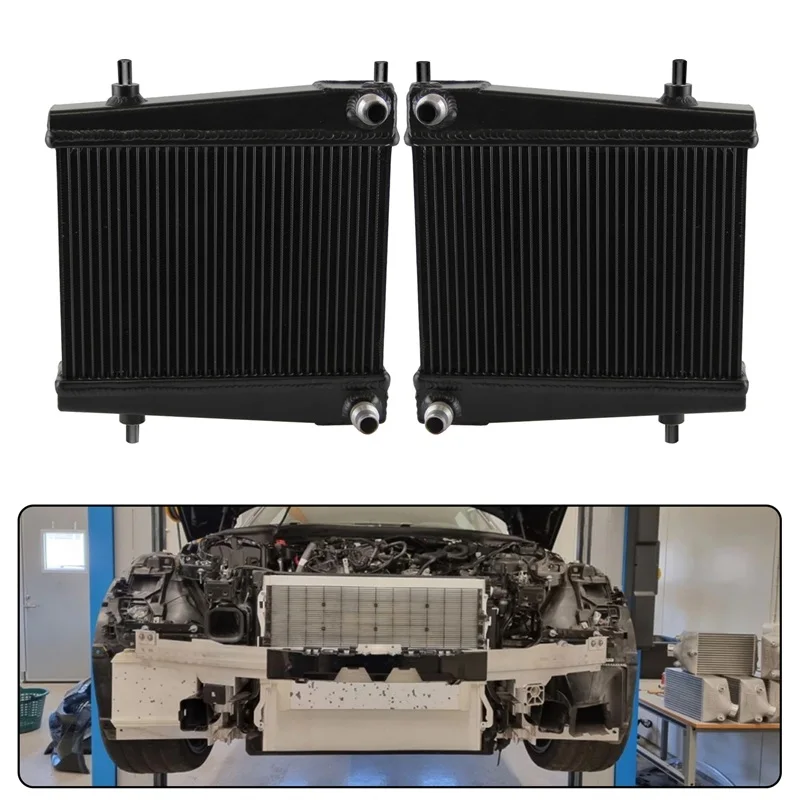 Performance Aluminum Auxiliary Radiators For Toyota Supra GR A90 B58 3.0L 20+ Black/Silver