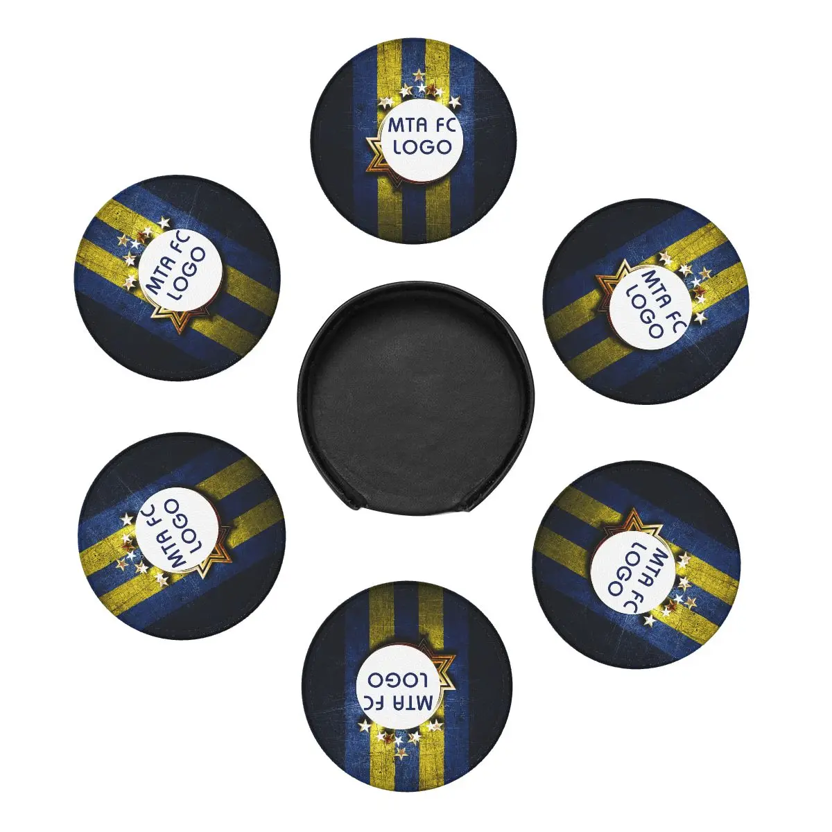 Maccabi Tel Aviv Drink Coaster for Tabletop Protection Round Cup Coasters Mat Pad for Home and Kitchen