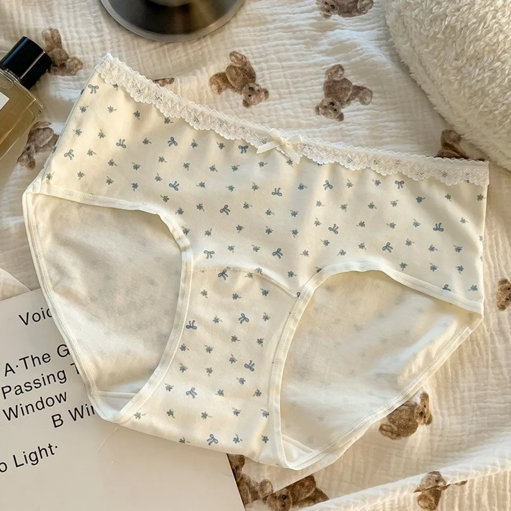 Fresh style Soft Cotton Panties Elastic Comfortable Fashion Briefs Breathable Printed Underwear Sports