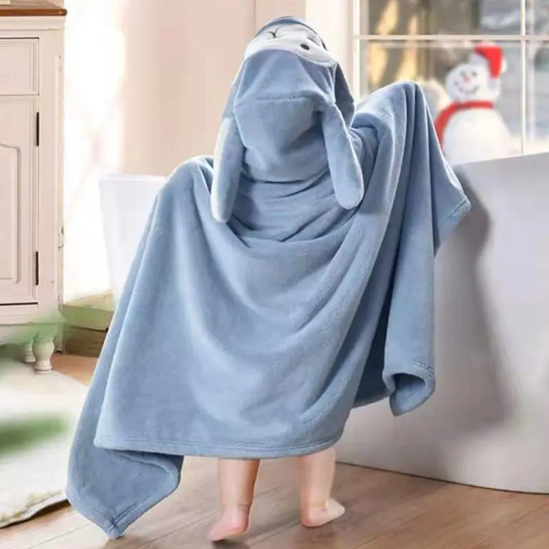 Thickened Bath Towels Cute Children Newborn Baby Super Soft Absorbent Pure Cotton Hooded Cloak Bath Towel Can Be Worn Blanket