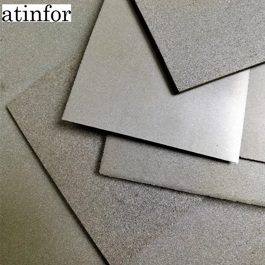 atinfor 100x100mm Lab Ti Titanium Foam Electrode Battery Titanium felt Thick 0.60mm 0.8mm 1.0mm 1.5mm 2.0mm 2.5mm 3.0mm