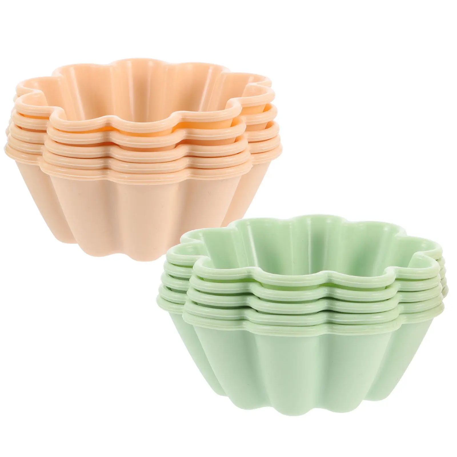 10Pcs Premium Food Grade Silicone Cupcake Molds Flower Design Assorted Colors Baking Tool for Muffins Cakes Desserts