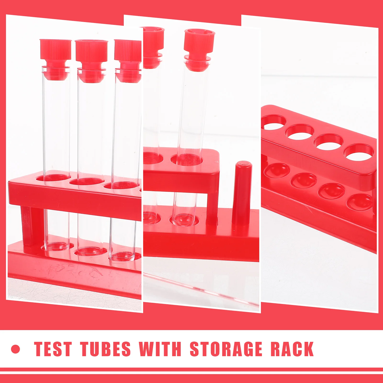 Test Tube Kit Experiment Tubes with Lids Kits for Testing Caps Vials Beaker Container Student