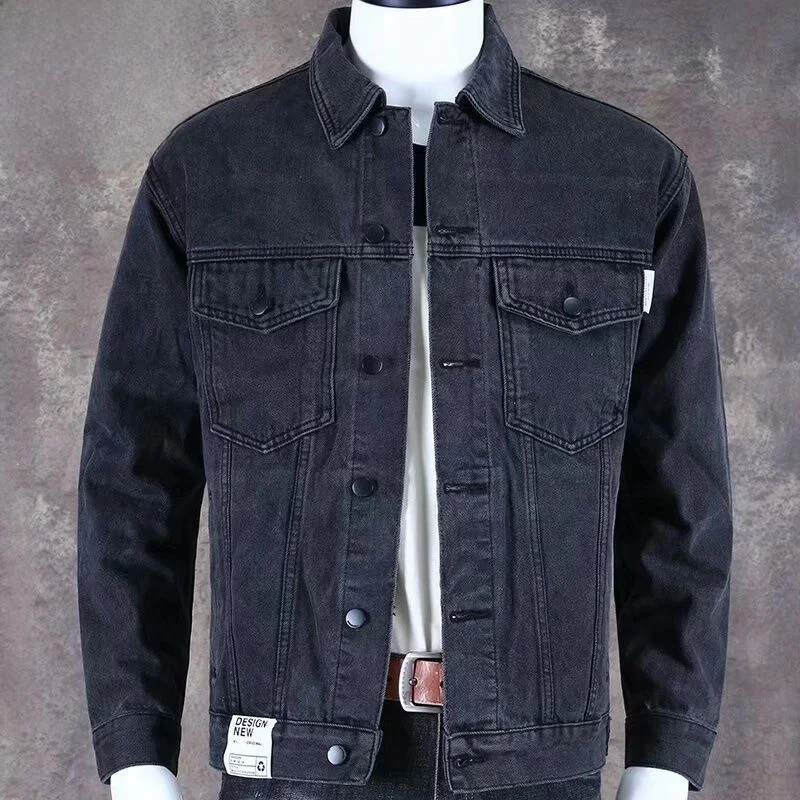 

Xiyue Men's Thiened Denim Jaet Autumn Winter Coat Large Size Spring Summer Jeans Clothing Youth Faion Polyester Fabric