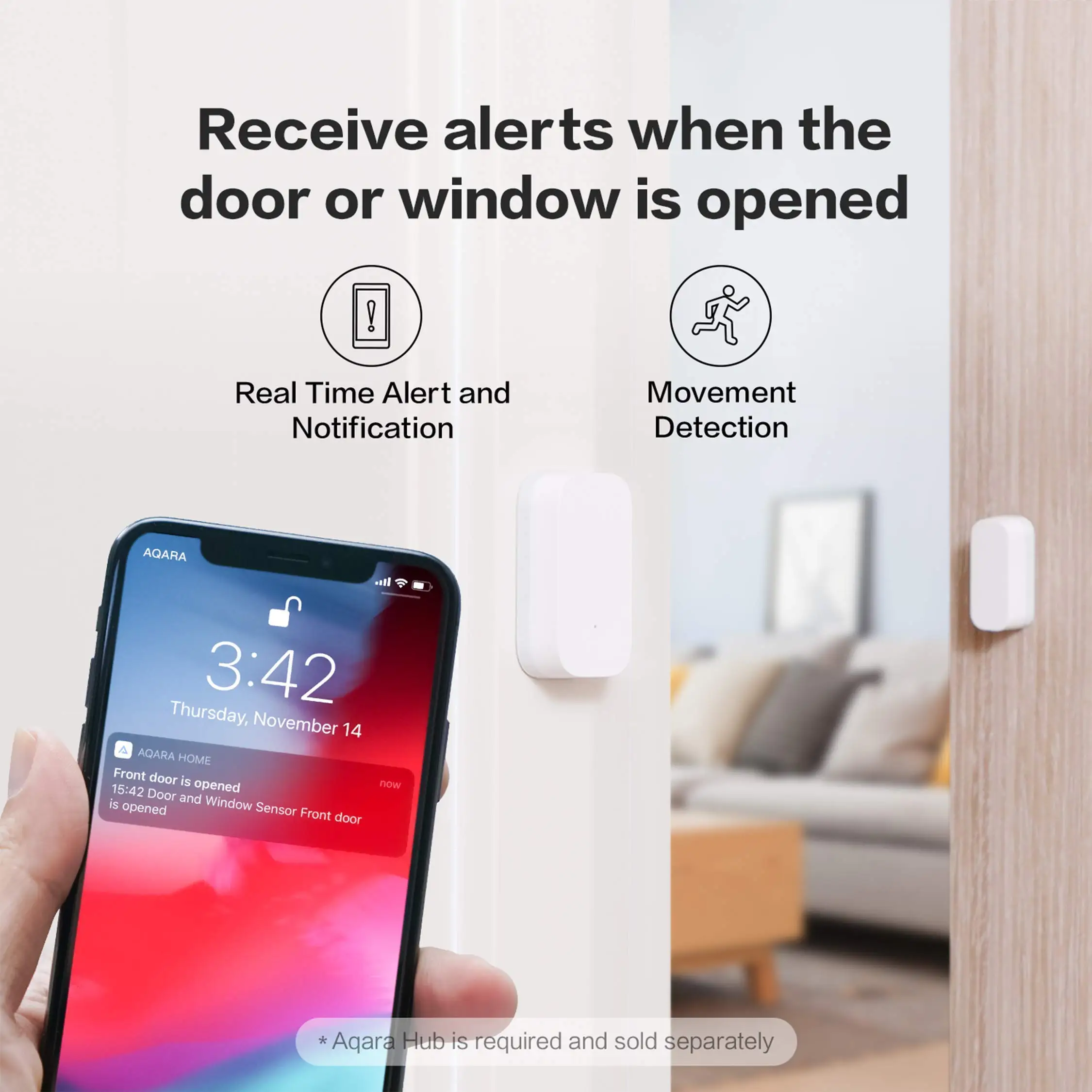 Aqara Zigbee Sensor Pintu Jendela Nirkabel Sensor Pintu Mini Sensor Gerbang Alarm Pintar Sensor Pintu dan Jendela Wi Fi Mijia Mi Home