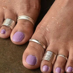 New 5 Pcs Silver Color Adjustable Toe Rings Set Simple Opening Toe Ring for Women Punk Summer Beach Fashion Jewelry Gifts