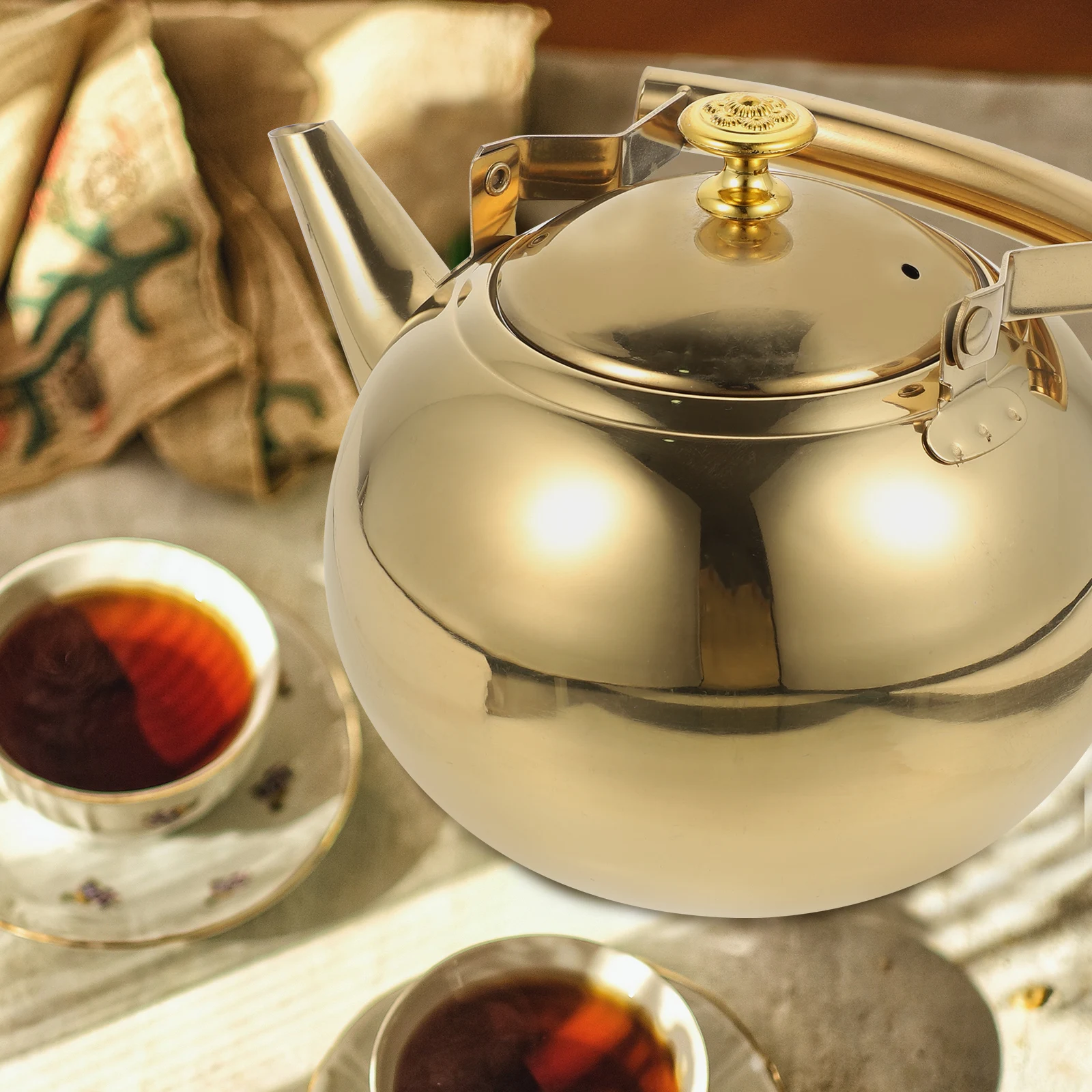 

Чайник из нержавеющей стали 2 л, безопасный, долговечный, портативный, легкий, удобный для переноски, для кипячения воды, мгновенный суп, овсянка для домашнего использования