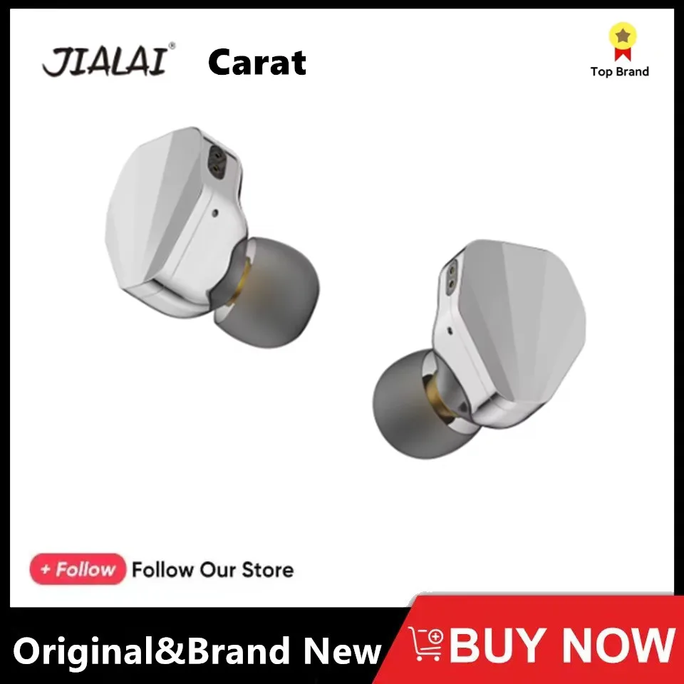 

JIALAI Carat HiFi Wired Music Earphone 10mm Titanium Plated DLC Dynamic Vocal In Ear Earbud Monitor 0.78 2Pin Interface Headset