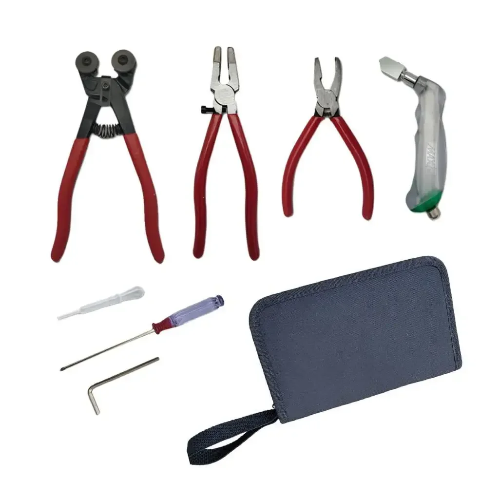 Glass Cutting Tool Set Glass Running Pliers Breaking Pliers Oil Dropper Storage Bag for Mosaic Tiles Mirrors Stained Glass