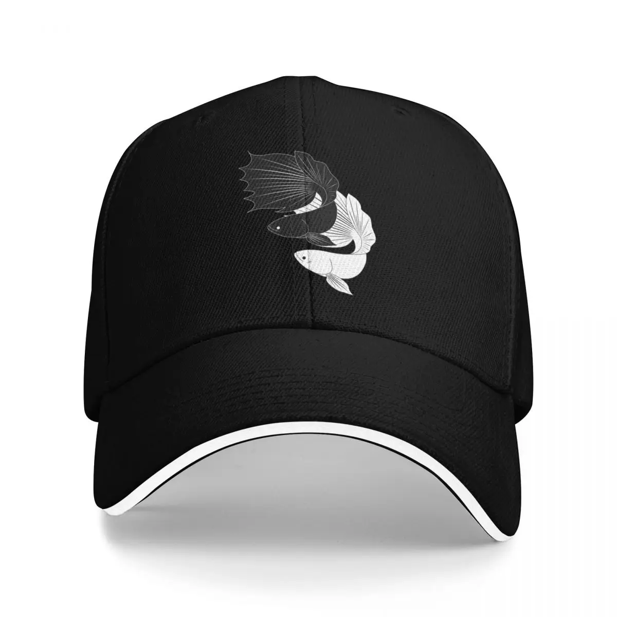 

Copy of black and white couple betta Baseball Cap cute Golf Cap beach hat Men's Luxury Women's