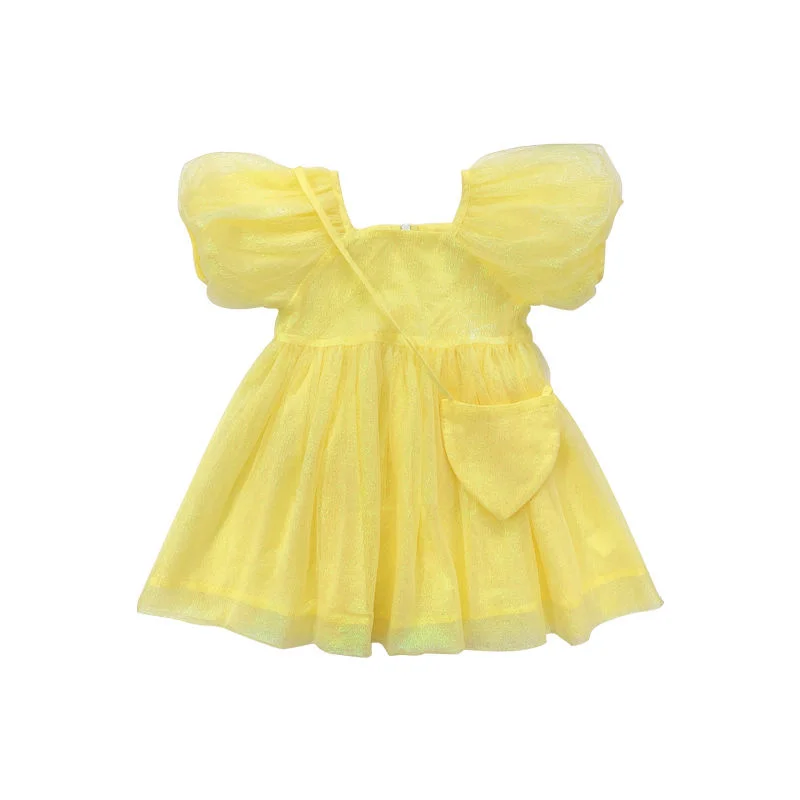 Girl Dress Kids Baby Party Evening Gown 2023 Yellow Spring Autumn Cotton Flower Girl Dress Tutu Toddler Children Clothing