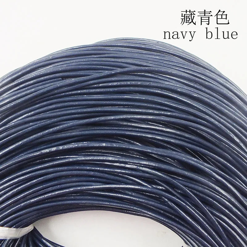 

100m 2mm Wholesale price ,high quality blue leather cord , round jewelry findings