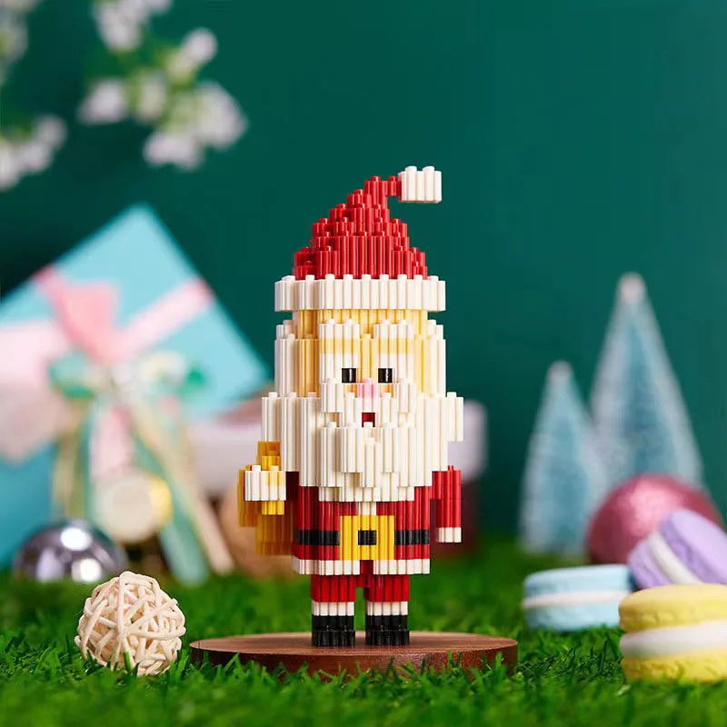 Christmas Santa Claus Model 271-379Pcs Self-Locking Building Blocks DIY Assembled Set Children\'s Puetic Building Blocks Toys