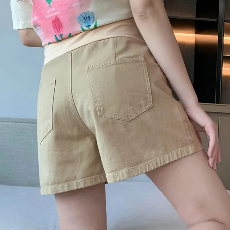 شورتات الأمومة للصيف، ملابس الأمهات العصرية، أنماط رفيعة للسراويل البيضاء ذات الساق الواسعة والطماق الفضفاضة #6