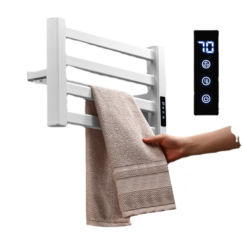 Intelligent Electric Towel Rack Bathroom Towel Rack Home Free Perforated Wall Mounted Bathroom Towel Drying Rack