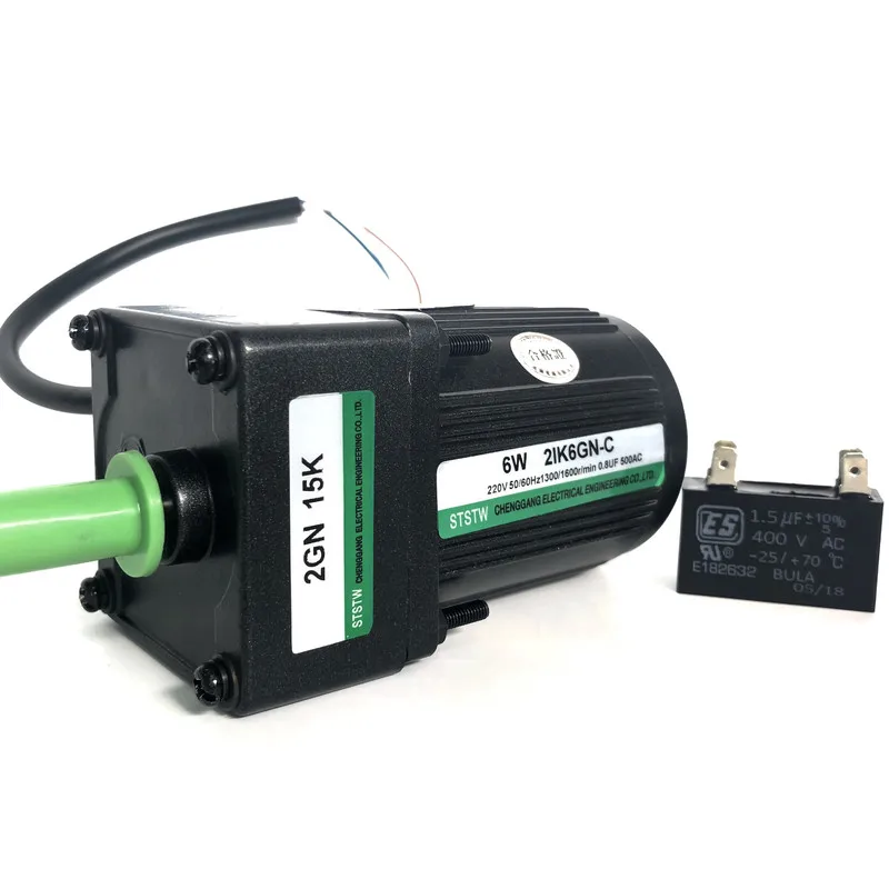 15W AC 110V 220V มอเตอร์เกียร์เหนี่ยวนําเฟสเดียวหรือสามเฟส