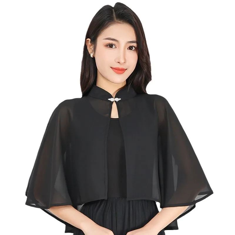 Spring Chiffon Short Outer Wear Sunscreen Shawl Women Sun Clothing Summer Sun Protection Air-Conditioning Cloak Lace Thin Jacket