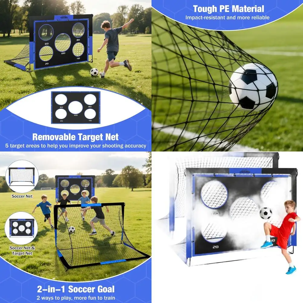 

Portable Large Soccer Goal Net with Target for Backyard Training and Kids' Outdoor Play