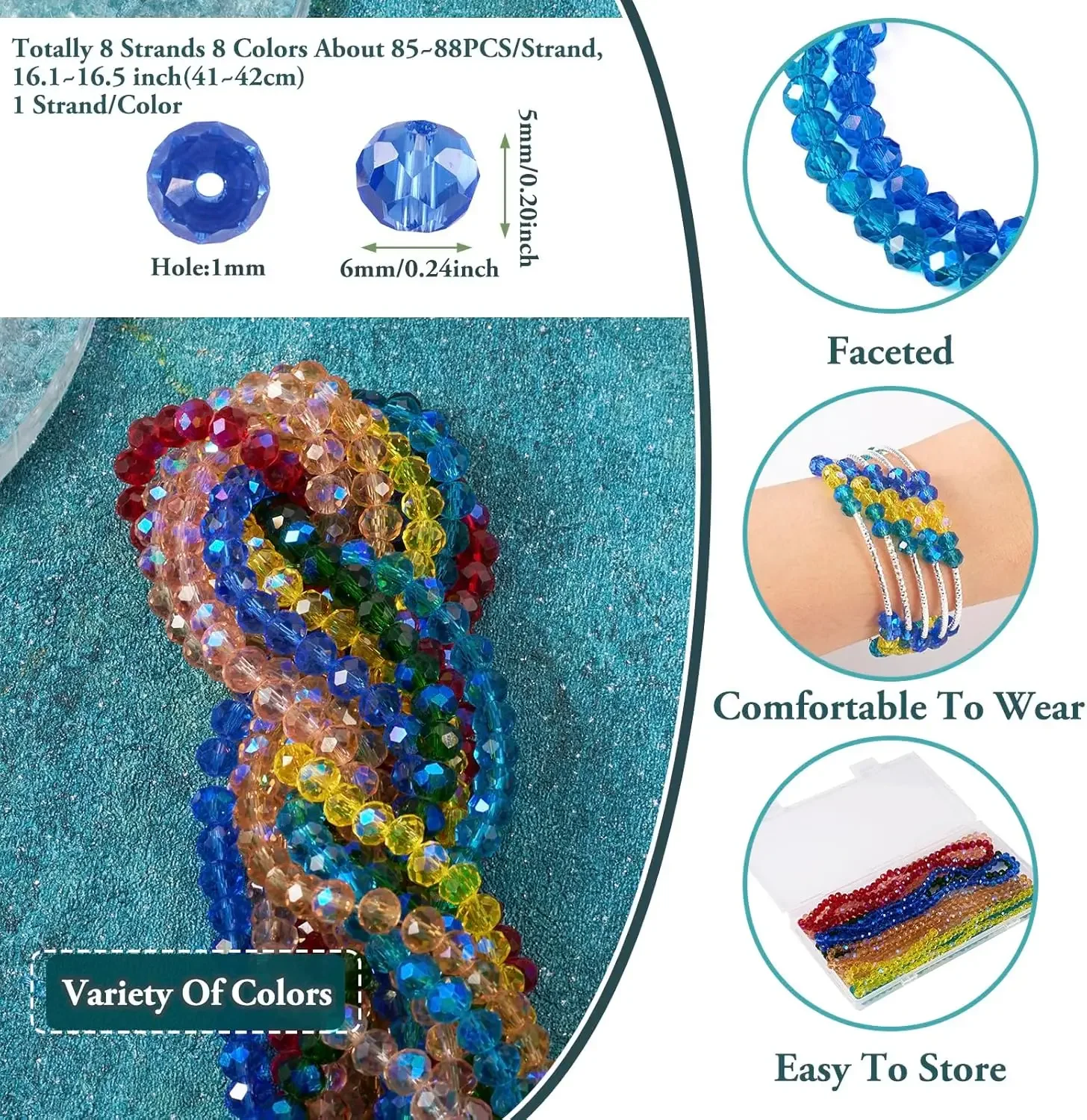 Christmas Colored Wheels Flat Beads New Crystal Glass Cut Face Loose Beads Jewelry Accessories