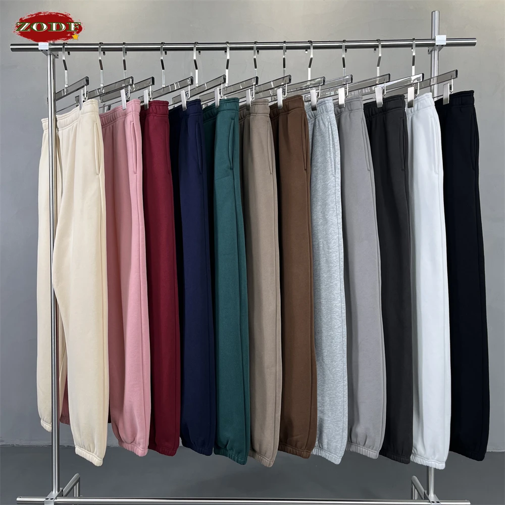 ZODF New Winter Men 400gsm Solid Fleece Sweatpants Unisex Basic Loose  Warm Joggers Pants Brand Bottoms HY0931