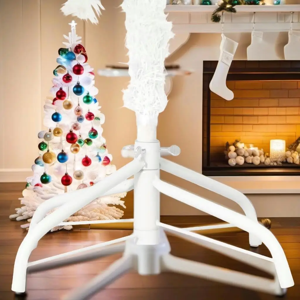 

47.2 Artificial White Pre-Lit Christmas Tree with Ball Set - Perfect Holiday Decor!