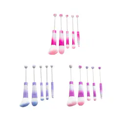 5 Pieces Beadable Makeup Brushes Metal Tube Blending Face Powder Blending Brush Premium for Sister Ladies Women Gifts Girlfriend