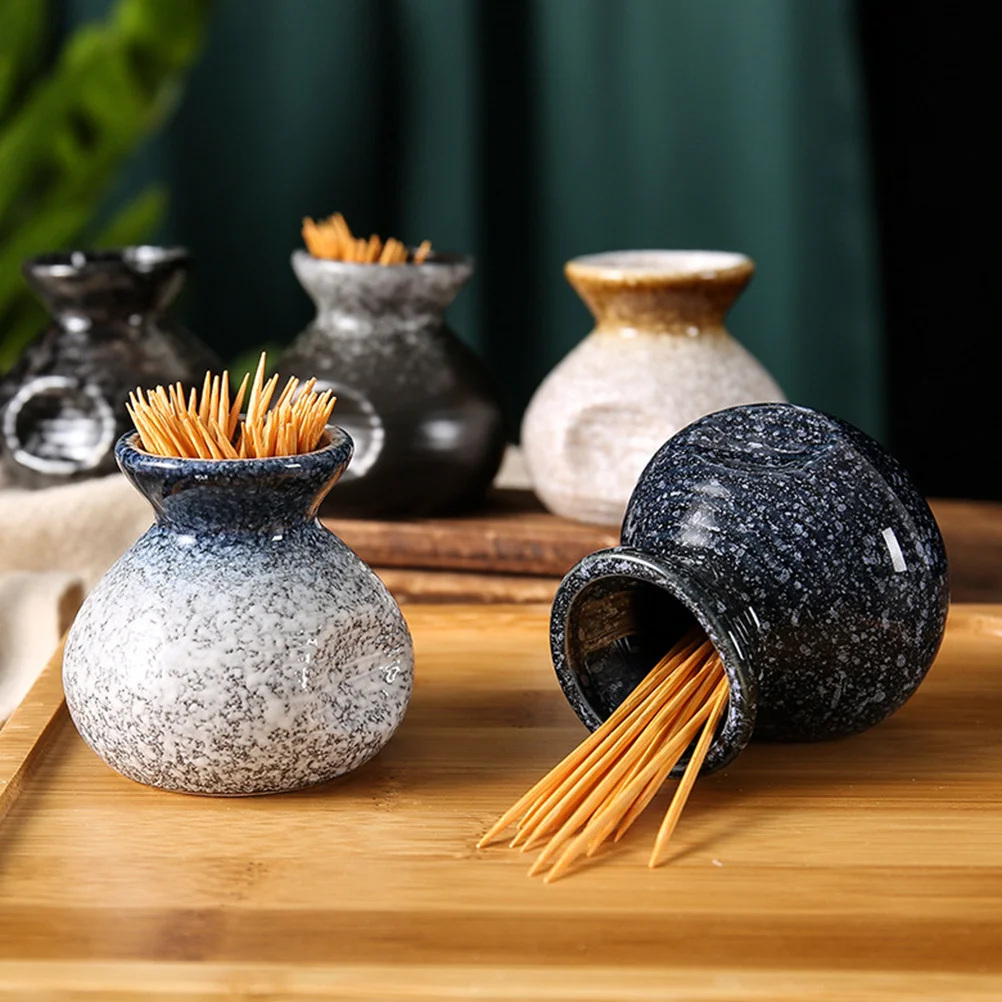 

Toothpick Container Ceramic Japanese Style Toothpick Jar Exquisite Home Decoration for Family Coffee Shop Restaurant Use