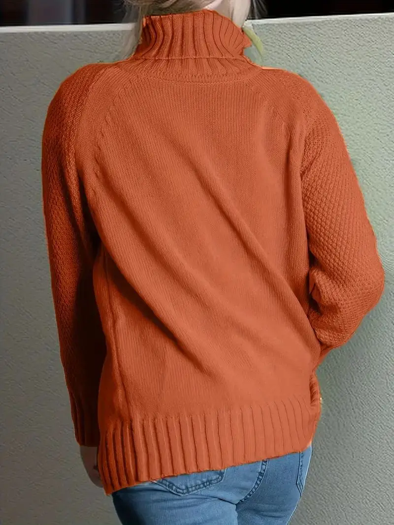 الخريف الشتاء السيدات سميكة معطف شتاء معاطف فضفاضة عادية أنثى المرأة راجلان كم محبوك سترة الياقة المدورة البلوز #4