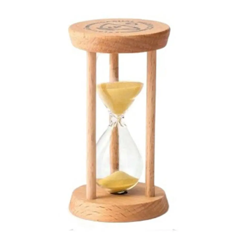 Portable Stable Connection Wooden Hourglass No Deformation 1/3/5 Minutes Round Hourglass Timers Wooden 5 Colors Timer Kids Gift