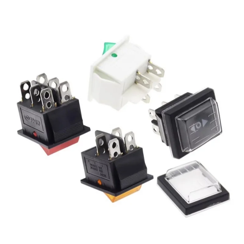 5PCS KCD4 Rocker Switch Power Switchs ON-OFF-ON 2/3 Position 4/6 Pins The arrow is Reset/Latch With Light 16A 250VAC 20A 125VAC