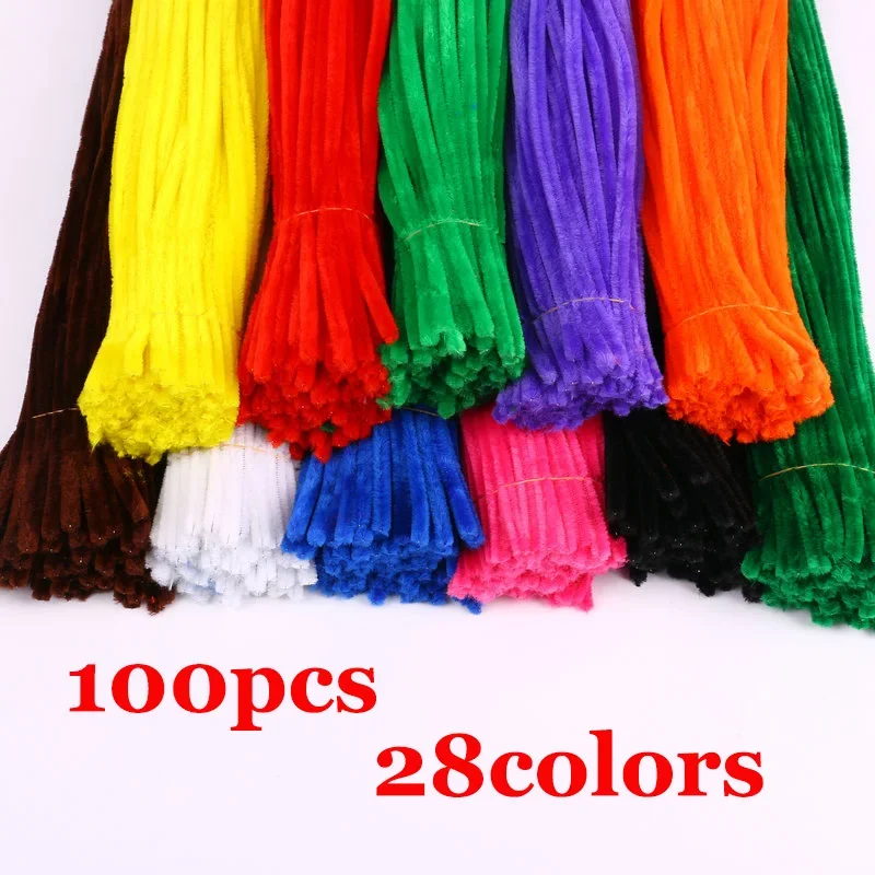 

100Pcs Chenille Colorful Twisted Stick Handmade DIY Materials Sunflower Rose Bouquet Dolls Handmade DIY Materials